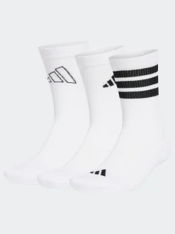adidas White/Black Logo Socks 3 Pack