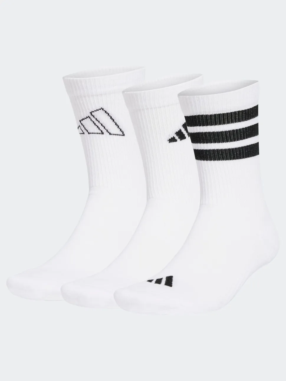 adidas White/Black Logo Socks 3 Pack