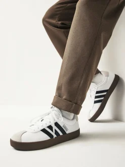 adidas White/Black VL Court Trainers