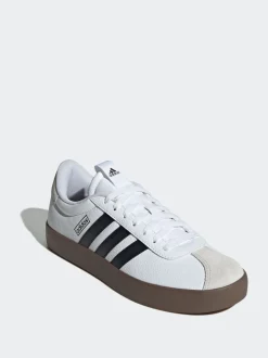 adidas White/Black VL Court Trainers
