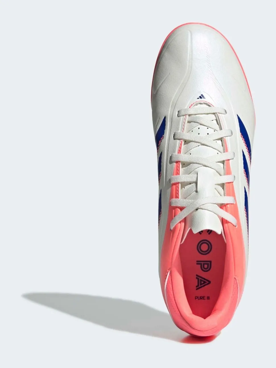 adidas White/Blue Adult Copa Pure 3 Club Turf Boots