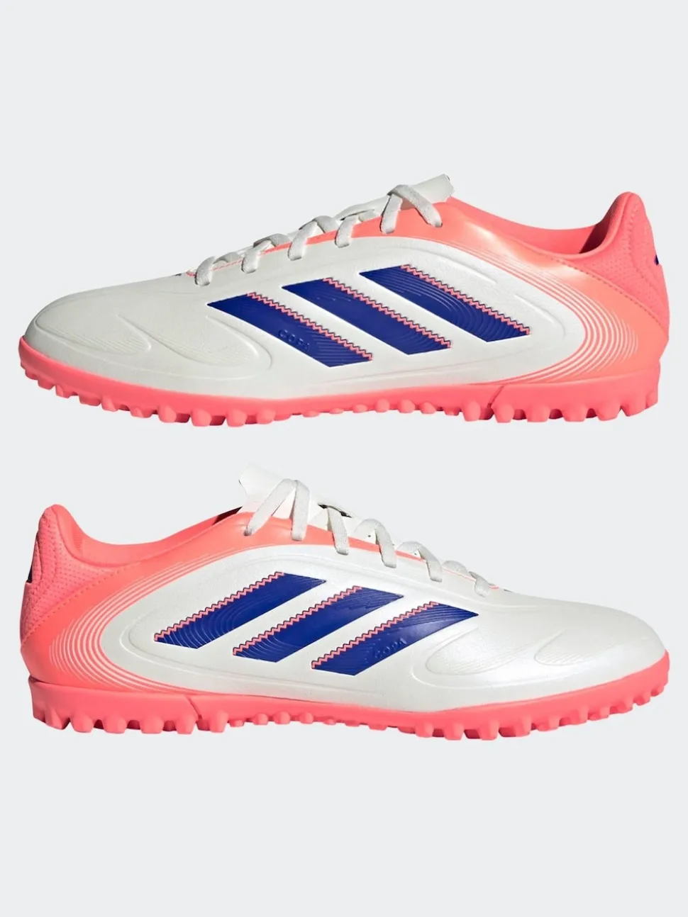 adidas White/Blue Adult Copa Pure 3 Club Turf Boots