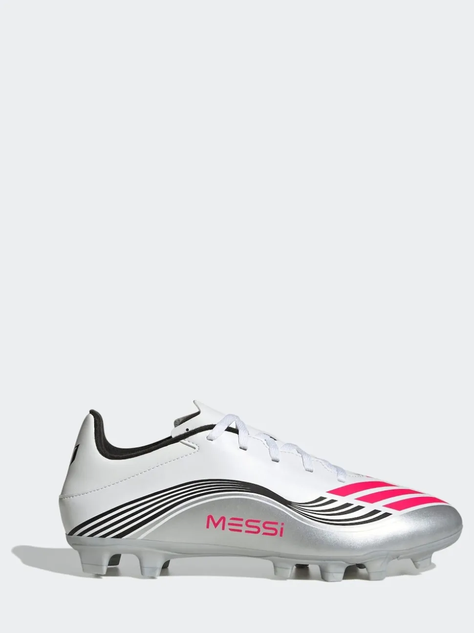 adidas White/Blue Adult F50 Messi Club Firm Ground Boots