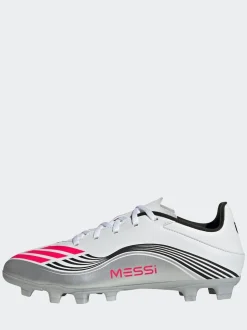 adidas White/Blue Adult F50 Messi Club Firm Ground Boots