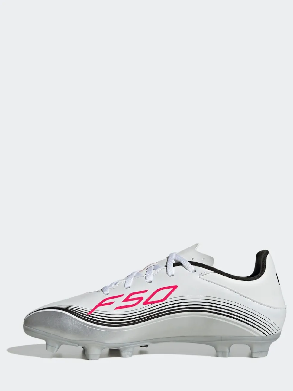 adidas White/Blue Adult F50 Messi Club Firm Ground Boots
