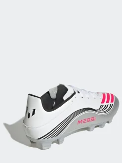 adidas White/Blue Adult F50 Messi Club Firm Ground Boots