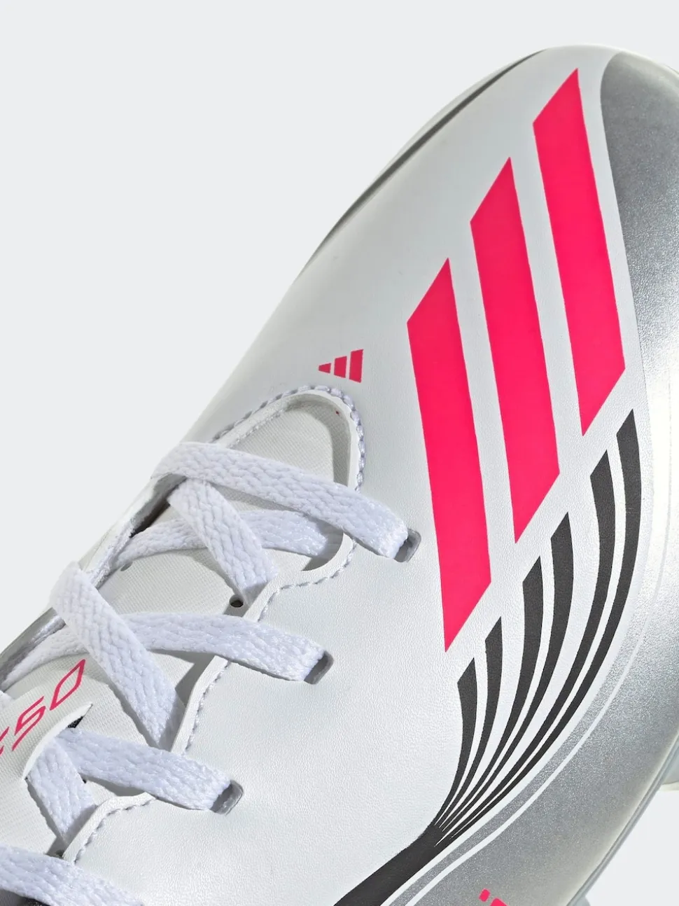 adidas White/Blue Adult F50 Messi Club Firm Ground Boots