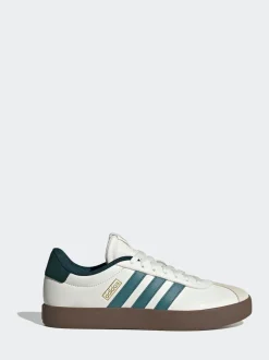adidas White/Green VL Court Trainers