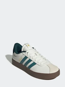 adidas White/Green VL Court Trainers