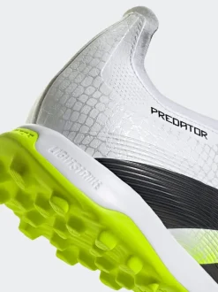 adidas White/Lemon Adult Predator League Fold-Over Tongue Turf Boots