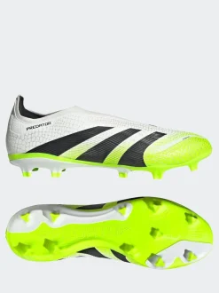 adidas White/Lemon Adult Predator League Laceless Firm/Multi Ground Boots