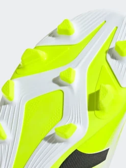adidas White/Lemon Kids Predator Club Firm/Multi-Ground Boots
