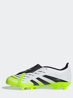 adidas White/Lemon Kids Predator League Fold-Over Tongue Firm/Multi Ground Boots