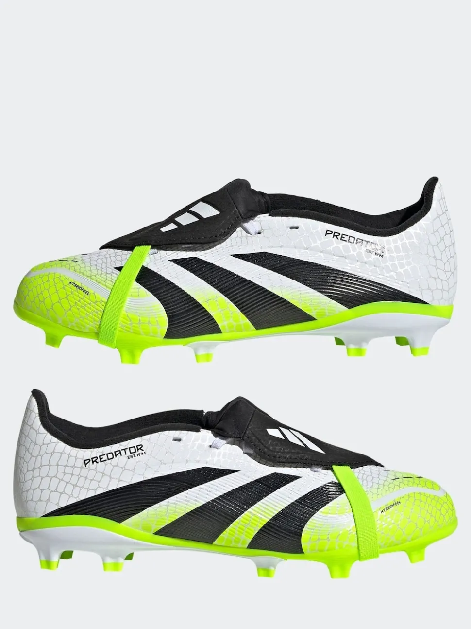 adidas White/Lemon Kids Predator League Fold-Over Tongue Firm/Multi Ground Boots