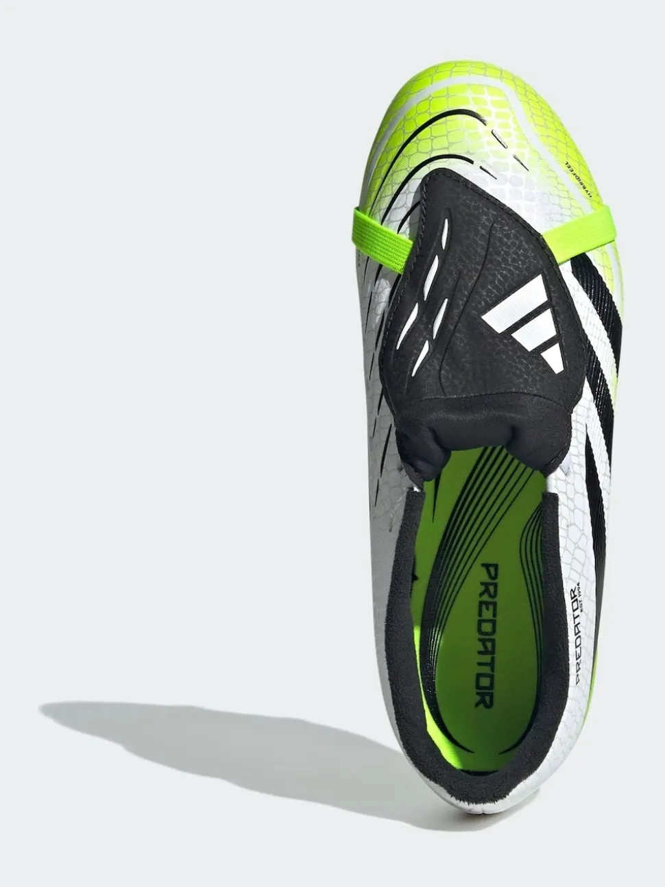 adidas White/Lemon Kids Predator League Fold-Over Tongue Firm/Multi Ground Boots