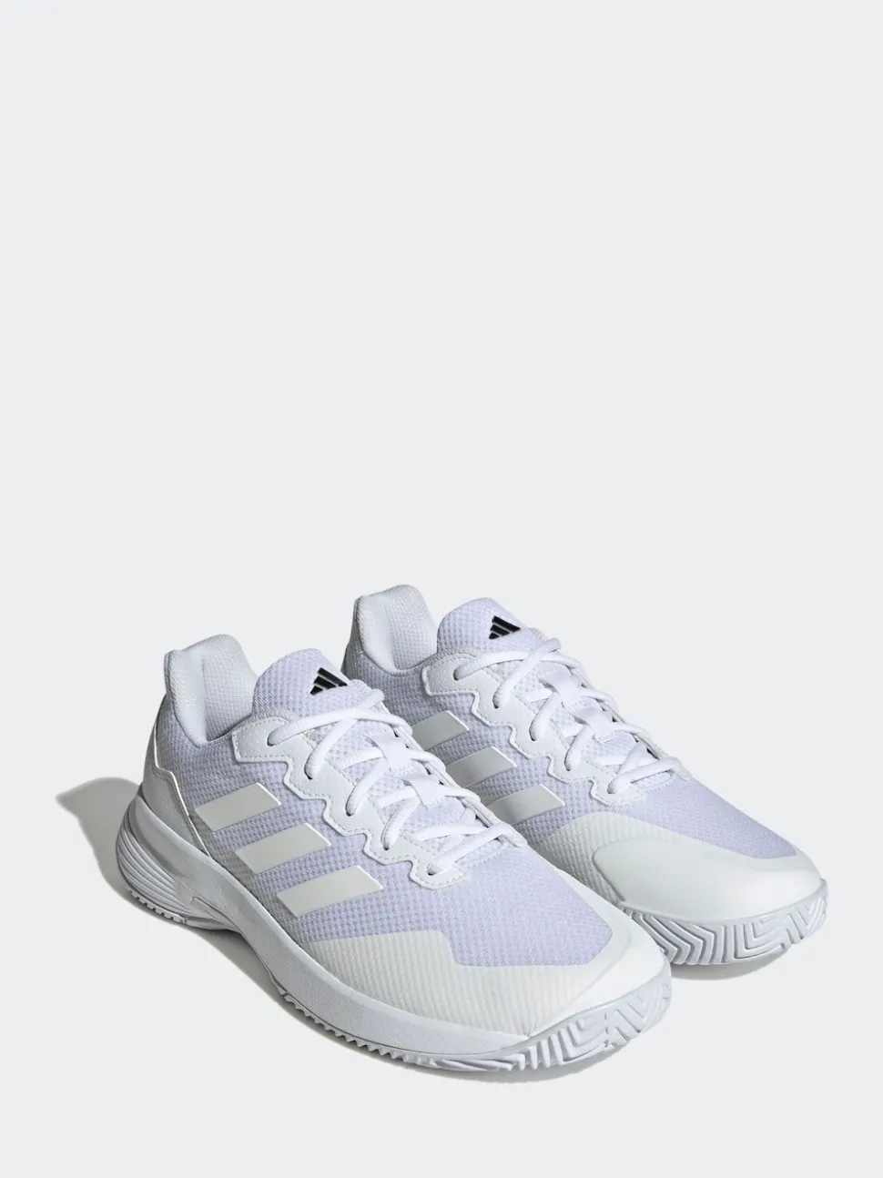adidas White/Silver Gamecourt Tennis Trainers