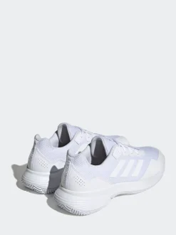 adidas White/Silver Gamecourt Tennis Trainers