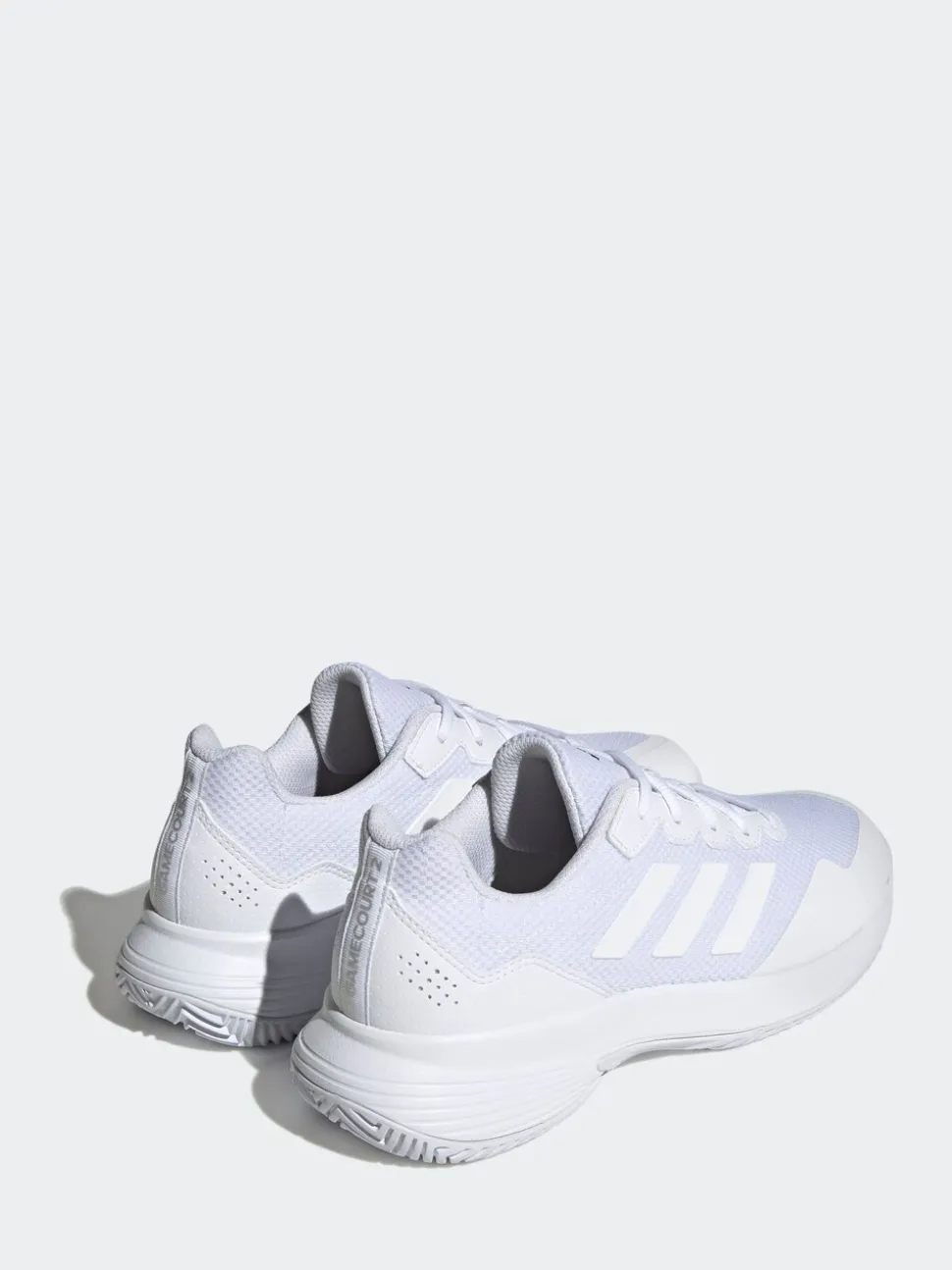 adidas White/Silver Gamecourt Tennis Trainers