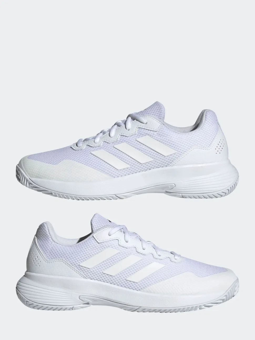 adidas White/Silver Gamecourt Tennis Trainers