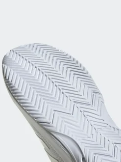 adidas White/Silver Gamecourt Tennis Trainers