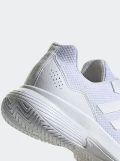 adidas White/Silver Gamecourt Tennis Trainers