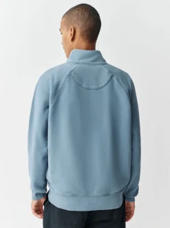 Airforce Blue Heavyweight Washed Quarter Zip Sweatshirt