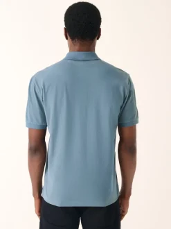 Airforce Blue Regular Fit Short Sleeve Pique Polo Shirt