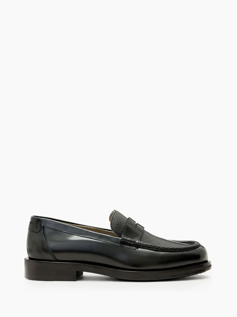 AllSaints Black Bloom 100% Leather Loafer