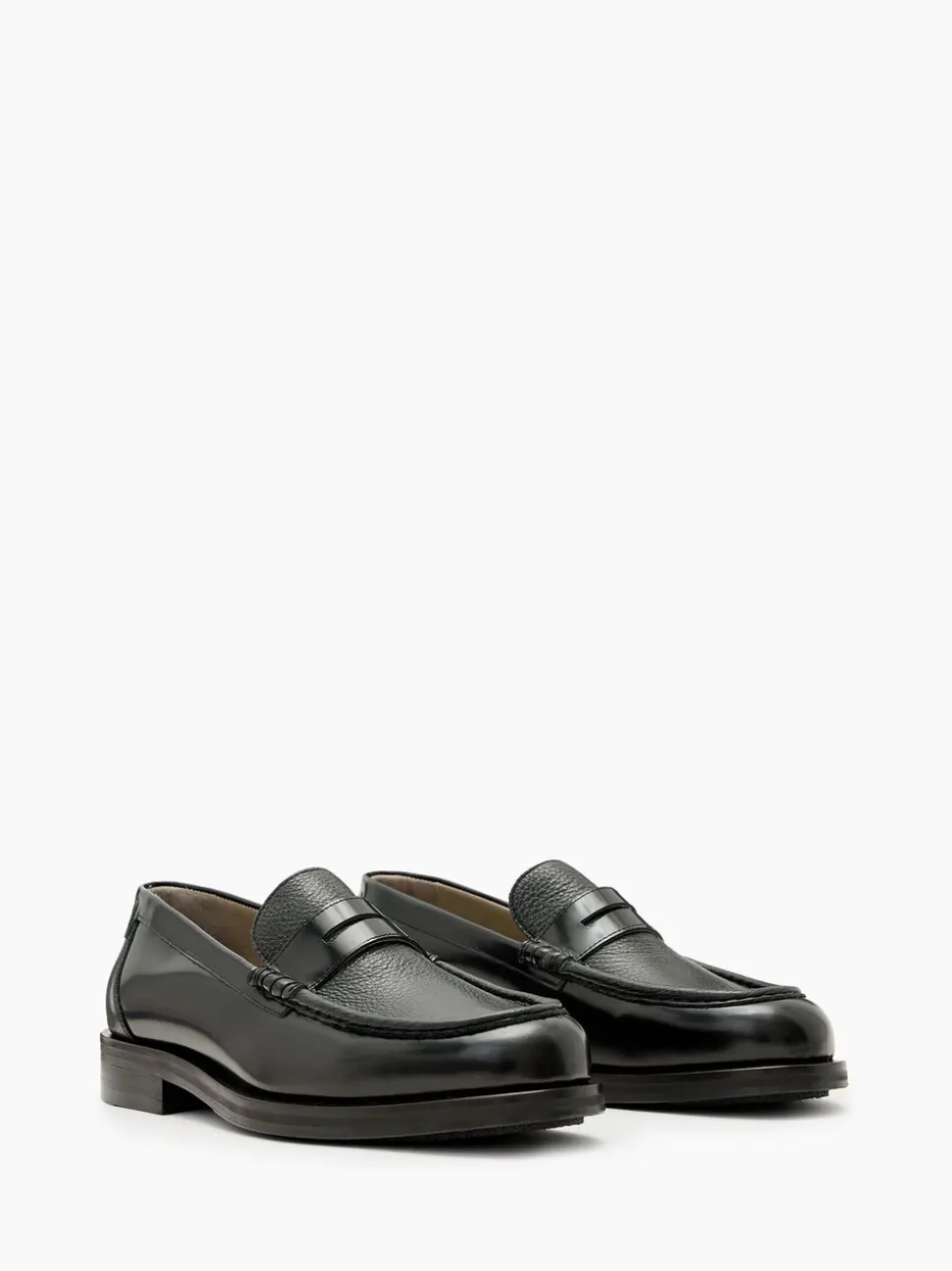 AllSaints Black Bloom 100% Leather Loafer