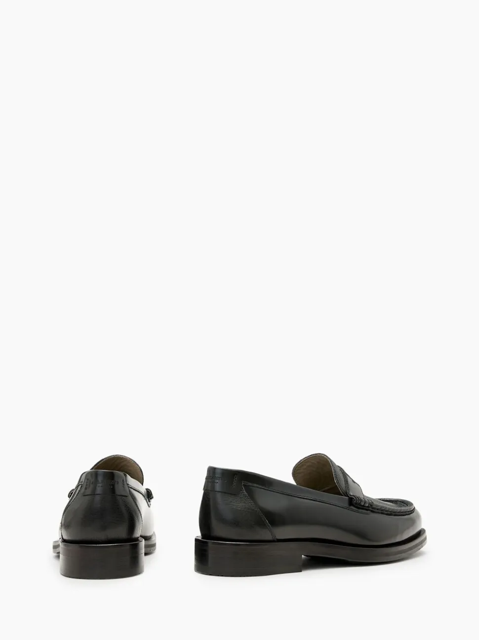 AllSaints Black Bloom 100% Leather Loafer