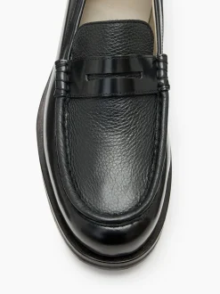 AllSaints Black Bloom 100% Leather Loafer