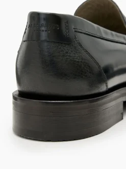 AllSaints Black Bloom 100% Leather Loafer