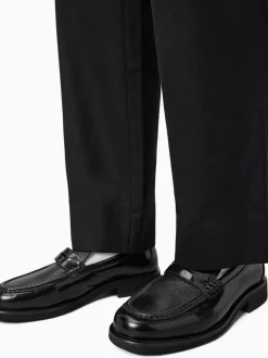AllSaints Black Bloom 100% Leather Loafer