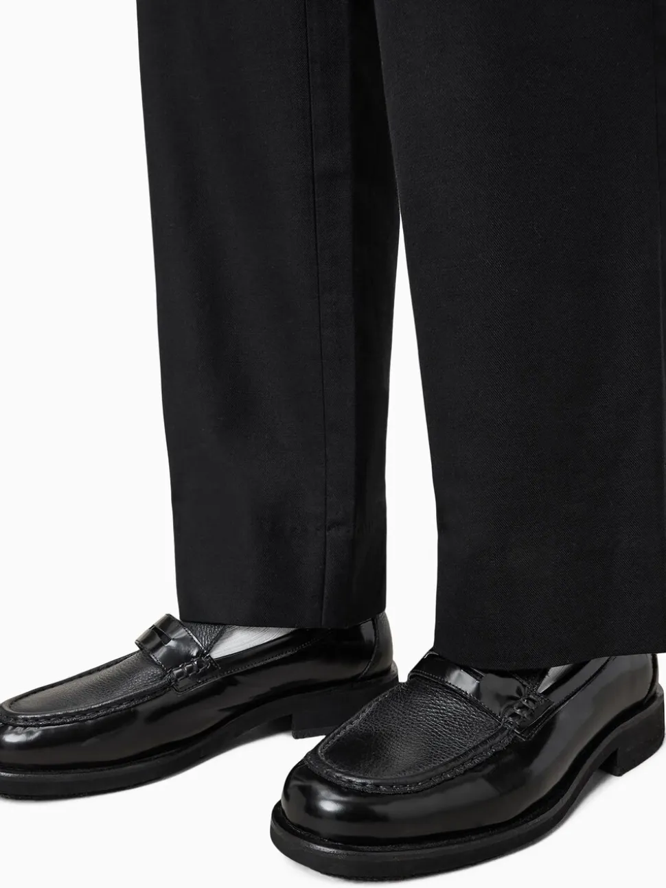 AllSaints Black Bloom 100% Leather Loafer