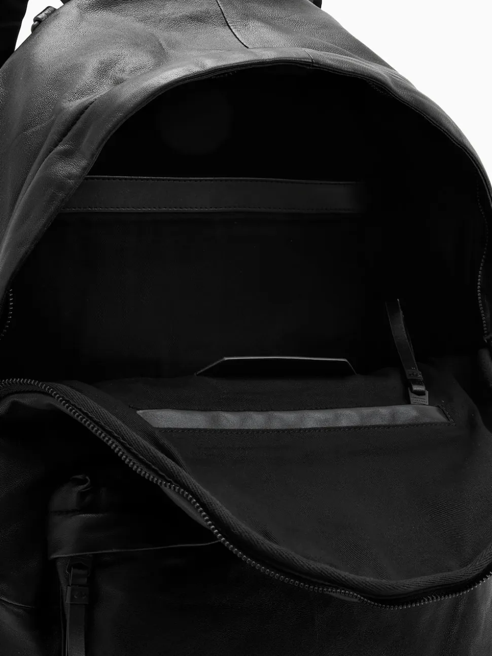 AllSaints Black Carabiner Backpack