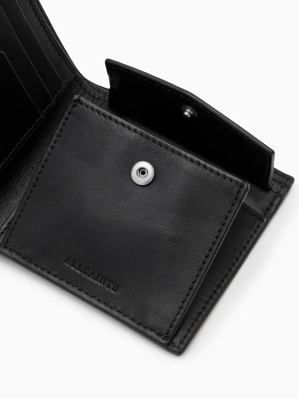 AllSaints Black Delph Wallet