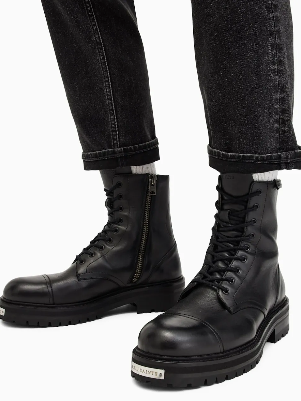 AllSaints Black Hank Boots
