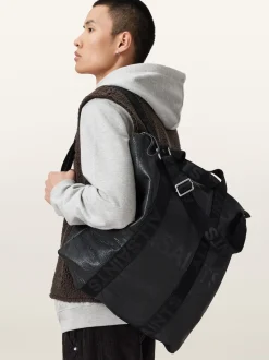 AllSaints Black Kei Leather Backpack