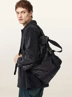 AllSaints Black Kei Quilt Backpack