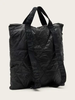 AllSaints Black Kei Quilt Backpack
