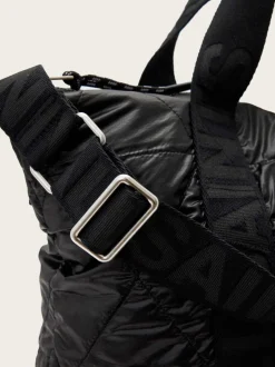 AllSaints Black Kei Quilt Backpack
