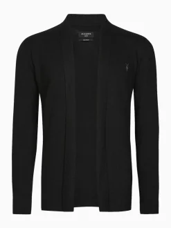 AllSaints Black Mode Merino Wool Open Cardigan
