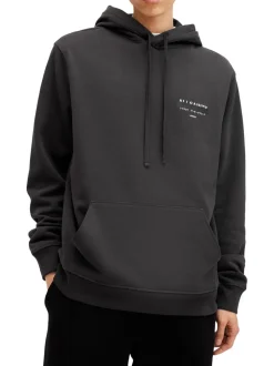 AllSaints Black Redact Black Pullover Hoody