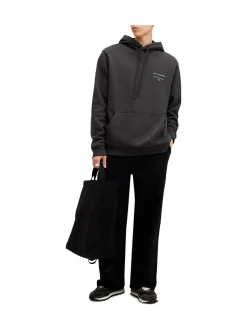 AllSaints Black Redact Black Pullover Hoody