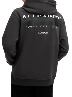 AllSaints Black Redact Black Pullover Hoody