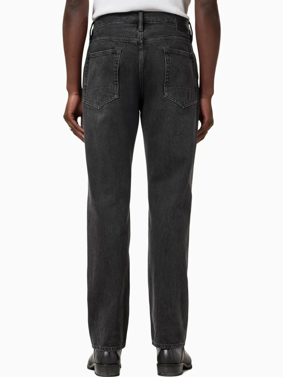 AllSaints Black Reid Black Straight Leg Jeans