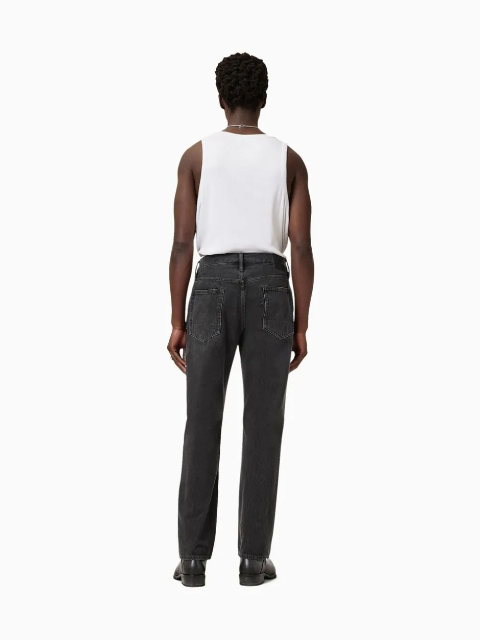 AllSaints Black Reid Black Straight Leg Jeans