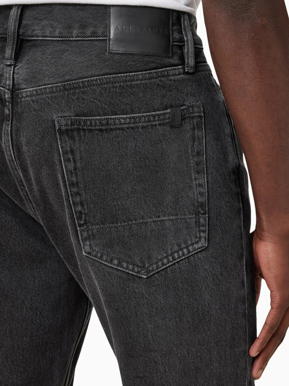 AllSaints Black Reid Black Straight Leg Jeans