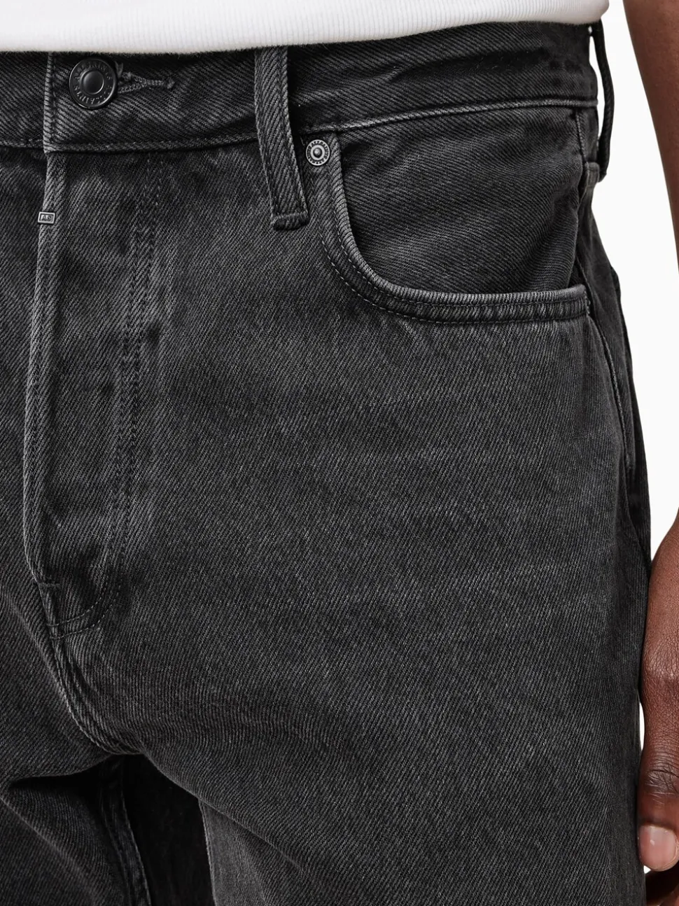 AllSaints Black Reid Black Straight Leg Jeans
