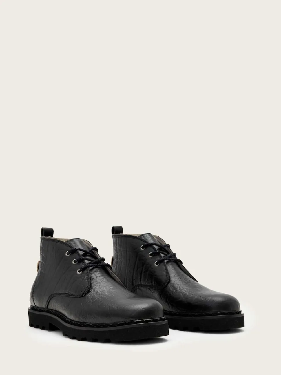 AllSaints Black Skiff Mid Boots